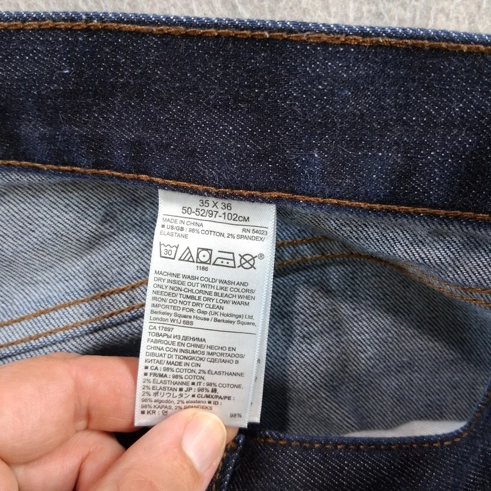 Banana Republic Straight Jeans Mens 35x36 Dark Wash Blue Stretch Denim 19178‎